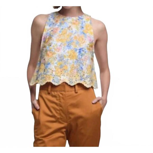 NEW KIKA VARGAS gemma sleeveless top in green rose